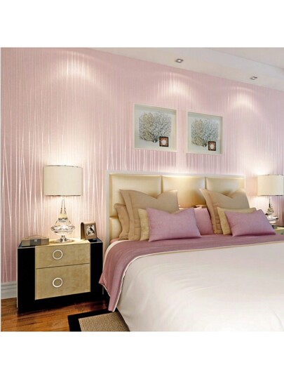 Roll Moderne Thickened Non Woven Wallpaper Breathable Solid Stripe, Full Coverage Bedroom, Living Room Home ation, Renovation Stickers Peel Wand Panels, Paper, Wallpapers, ation Items Refresh Your Home, Festival Birthday Graduation view 4