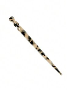 Vintage Style Minimalist Ditsy Floral Acetic Acid Hair Stick For Making Twisted Bun Design, Japanese Style Hair Accessory For Women - 1pc,Leopard Print Hair Pin Hair Bun Maker Bun Hair Piece Hair Styling Pins, School Stuff, Hair Accessories, Head Accessories - Multicolor - View 8