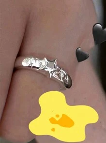 2 piezas de anillos de pareja minimalistas y dulces con pentagrama de cobre y circonita, apropiados para fiestas, eventos y uso diario, regalo de San Valentín, mamá, madre, Día de la Madre