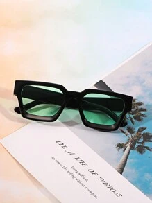 1 副男女通用几何框架不对称复古时尚眼镜沙滩配饰眼镜墨镜 - 藍色 - 查看 3