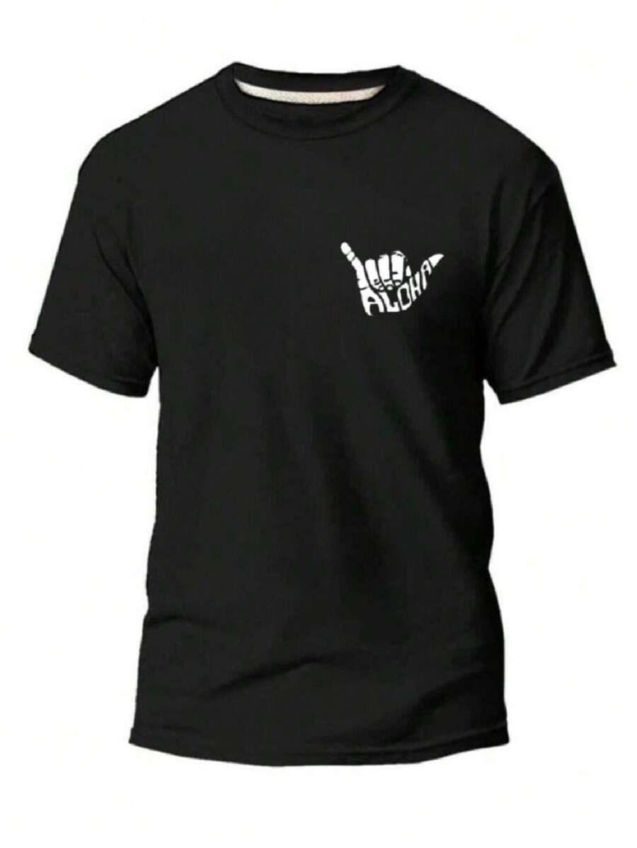 Men T-Shirts - 黑色 - 查看 1