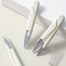 1入組家用縫紉小剪刀，刺繡不銹鋼釣魚工具剪刀，剪紙辦公室剪刀 - 白色 - 查看 3