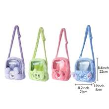 Miniso Disney Furry Series Cute Stitch Crossbody Bag With Adjustable Straps Ideal Gifts For Stitch Fans (Blue) - Pink - View 7