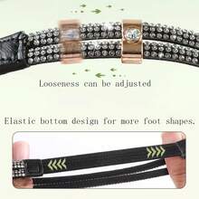 2 piezas Zapatos de tacón alto antideslizantes, tacones antideslizantes, cordones, sandalias que no se caen, hebilla fija, zapatos fijos, cordones - Multicolor - Ver 7