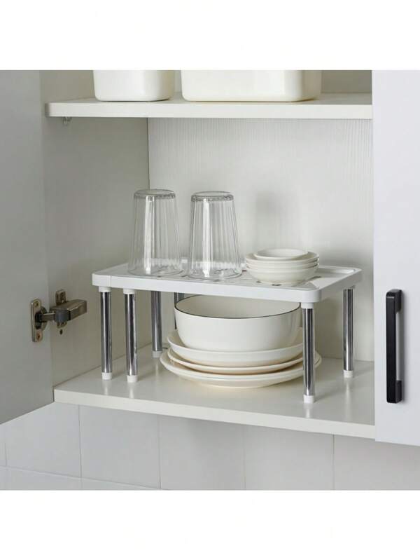 1pc Retractable Kitchen Shelf - Multi-Functional Cabinet Organizer For Dishes And Seasoning Bottles