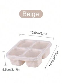 1入組，帶蓋4格便當盒，無味混合，分隔便當盒帶透明蓋，可重複使用的成人便當盒，戶外旅行食品儲存容器，適用於食品共享和包裝，糖果格無味便當盒，帶蓋的食品無堅果拼盤便當盒 - Four grids - 查看 13