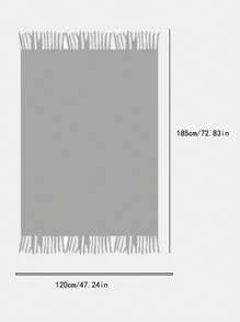 1pc Knitted Blanket Sofa Throw Bedspread Office Lunch Break Summer Wrap Nap Shawl - Light Grey - View 6