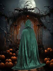 1pc Velvet Shawl Velvet Shawl Is A Suitable Stage Costume For Holiday Parties - Green - View 1