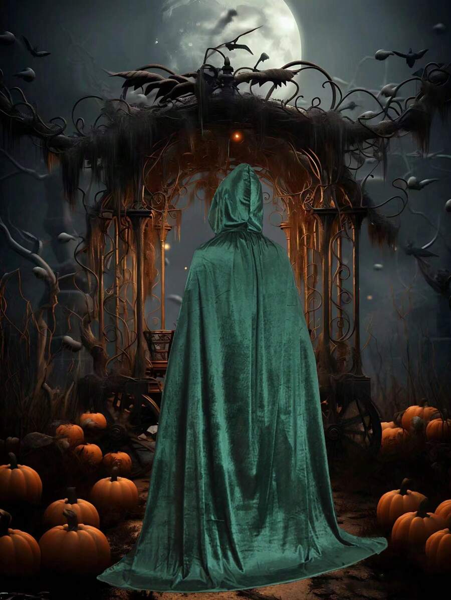 1pc Velvet Shawl Velvet Shawl Is A Suitable Stage Costume For Holiday Parties - Green - View 1