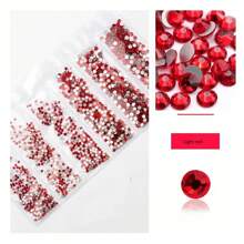 1728 Pcs Flat Back Crystal Glass Nail Art Rhinestones. 4#-12# 6 Sizes Mix DIY Decorations For Nails, Clothes, Bags, Hair Accessories, Cars, Beddings, Pendants, Etc. Suitable For Teenage Girls, Women Nail Art, Eye Makeup, Face Stickers, Jewelry Decoration Flat Back Rhinestones. 6 Bags Of Crystal Glass Flat Back Rhinestones. Nail Charms Nail Gems Nail Supplies