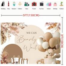 Photography Backdrop Fabric Bohemian Style Home Party Backdrop Board Decoration Banner Cake Crush Bear Balloon Boys Welcome Party Decoration Background Photo Booth Props Vinyl, Christmas
