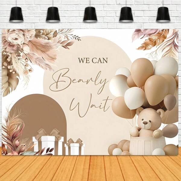 Photography Backdrop Fabric Bohemian Style Home Party Backdrop Board Decoration Banner Cake Crush Bear Balloon Boys Welcome Party Decoration Background Photo Booth Props Vinyl, Christmas