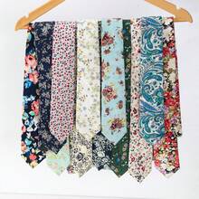 2入組男士經典6cm(2.36英寸)花卉印花領帶＆口袋方巾套裝，採用高級柔軟材質手工製作，適用於日常休閒穿著或正式場合如商務會議、婚禮、照片拍攝，同時也是男士的完美禮物 - 領帶與口袋方巾套裝 - 查看 3