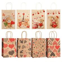 4入組小熊造型手提紙袋，適用於情人節禮物裝飾、婚禮禮品袋和新娘淋浴派對 - A - 查看 6