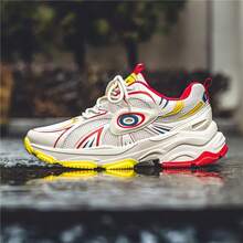 运动鞋休闲潮流厚底鞋厚底运动鞋韩版学生男士四季鞋 - 米色 - 查看 5