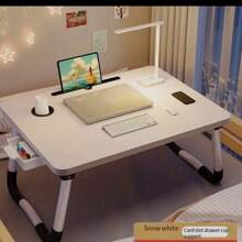 1pc Foldable Bedside Small Table, Laptop Desk For Student Dormitory, Study Table For Upper Bunk, Slouchy Desk For Bedroom Bay Window, Home Office - Multicolor - View 8