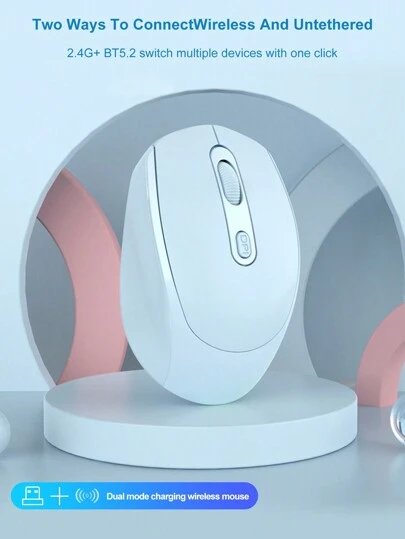 ワイヤレスマウス、Bluetooth、スマートフォン、タブレット、ノートパソコンに対応、Type-C充電、ワイヤレス2.4GUSBレシーバー(300mAhバッテリー)
