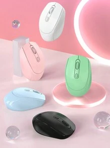 无线鼠标，蓝牙连接，适用于手机、平板电脑、笔记本电脑，Type-C 充电，2.4G 无线 USB 接收器（300mAh 电池） - 藍色107充電滑鼠 - 查看 4