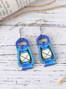 1 Pair Middle Eastern Eid Mubarak Women's Earrings, Vintage Traditional Lantern, Teapot, Vase Pendant Earrings, Wooden Double-Sided Minimalist Style Earrings, Eid Mubarak Gift - Multicolor - View 6