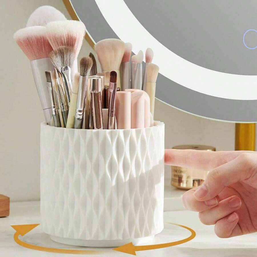 Porta-Pinceis Giratório de 360° para pincéis de maquiagem - Branco - Visão 1