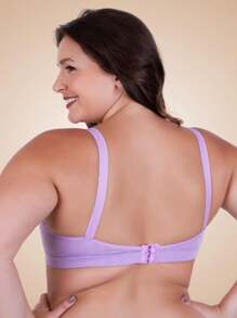 Sutiã Plus Size Bojão Reforçado Alça Sustentação Rendão - Lavanda - Visão 2