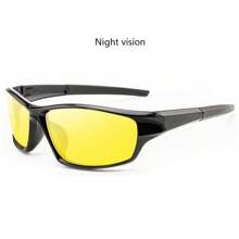 1 Pair Fashion Sports Fashion Glasses, Luxury Brand Designer Decorative Glasses, Suitable For Cycling, Running, Fishing, Hiking, Skiing, Motorcycling, Driving, Trekking, Camping, Outdoor Sports, Retro Fashionable Glasses, Ice Blue, Green, Orange Lenses, Good Day And Night Vision (Note: Glasses Case Not Included)