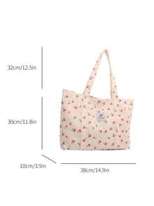 Một Đúng mốt In hoa Dung lượng lớn Gấp lại Túi tote , Túi mẹ , Thích hợp Đối với Hằng ngày Làm việc , Thời gian rảnh rỗi , Dã ngoại , Du lịch , Ngày đêm , Qủa tặng - trắng - Xem 4