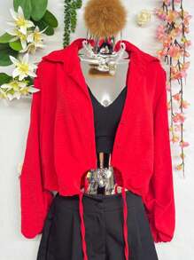 Women Blouses - Đỏ - Xem 3