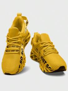 Valentine's Day Women'S Just So So Alphabet Running Lace-Up Shoes Festival Gift Non Slip Athletic Tennis Walking Blade Type Sneakers - Màu vàng - Xem 5
