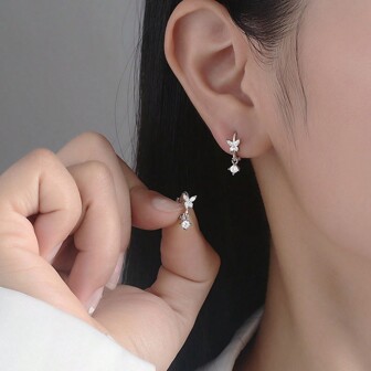 1 par Unik design Fashionabel Sweetness High-end Underbar Knytrosett & Kubik Zirkonium Örhängen med knoppar