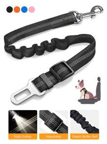 1 pieza de correa de seguridad retráctil con absorción de impactos, elasticidad, reflectividad para mascotas, fabricada con nylon resistente