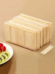 1000 支双头竹牙签，一次性木牙签，多功能牙签，牙齿清洁牙签，水果叉牙签，用于家庭、餐厅和酒店、清洁用品和工具、返校产品、厨房、圣诞礼物 - 均碼 - 查看 4