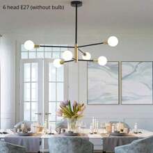 1 件現代 Sputnik 枝形吊燈(不含燈泡),e27 黑色和金色現代吸頂燈,北歐吊燈金色枝形吊燈廚房餐廳客廳臥室吸頂燈燈具 - 彩色 - 查看 12