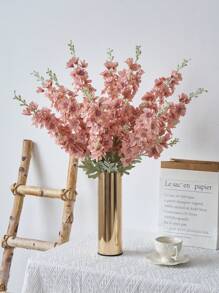 1 Hoa Delphinium nhân tạo 33'' Hoa Larkspur bằng lụa giả thân dài Cây giả cắm hoa cho văn phòng tại nhà, vườn, bàn tiệc cưới, bình hoa trang trí, ngày lễ tình nhân, quà tặng - Bụi hồng - Xem 5