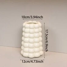 1pc Nordic Simple Ceramic Vase, Modern Home Decor Vase, Boho Vases For Decor, Circle Vase, Round Vase, Donut Vase,Decorative Vase For Wedding Dinner Table Party Living Room Office Bedroom Indoor Decor Gifts Birthday Graduation Back To School Room Decor School Supplies