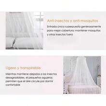 Dosel De Tela De Tul Mosquitera Blanco Para Cama Matrimonial - Blanco - Ver 5