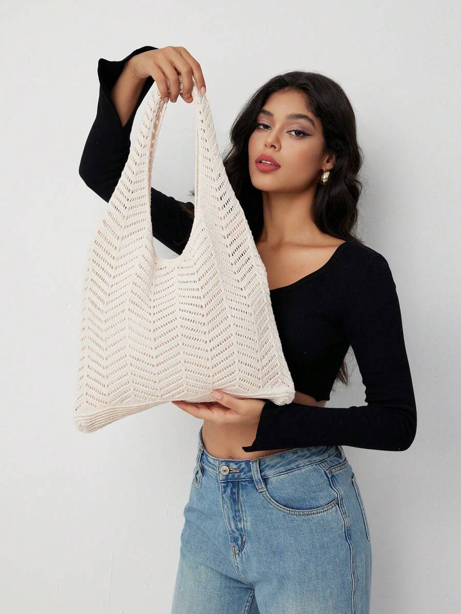 Ins Original Design Donna Grande Borsa a maglia, Borsa da spiaggia, Borsa a mano, Borsa a tracolla estiva, Borsa intrecciata vuota, Zaino riutilizzabile, Leggero, Zaino a grande capacit per luso quotidiano delle donne, Borsa per la spesa all'uncinetto, regalo per la Festa della Mamma. Una borsa a mano a grande capacità adatta per laureandi, adolescenti, ragazze, matricole, vacanze, borse da spiaggia, borse a tracolla e borse a mano, elementi essenziali per l'estate, perfetta per le vacanze, la scuola, portatile, grande capacità, per ragazze adolescenti, donne, studenti universitari, perfetta per ufficio, college, scuola media, scuola superiore, lavoro, business, pendolarismo, ufficio, spiaggia