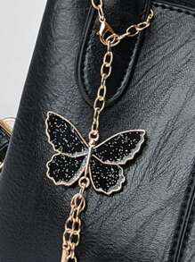 Geantă de mână vintage de culoare solidă PLANEE, geantă mică de vară cu mini îmbinare, cu decorare cu fundiță, geantă de umăr/încrucișată