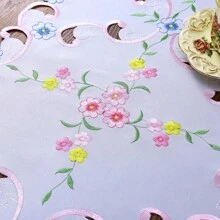 1buc, pereți de masă, husă de masă brodata din dantelă, cârpă de masă din material textil cu design scobit cu flori de fluture, față de masă rezistentă la praf de noptieră TV, decor de cameră, decor pentru masă