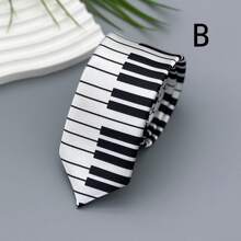 1pc Men's 5cm Music Note Print Handmade Necktie, Father's Day Gift, Stylish TieMen Necktie - Multicolor - View 9