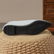 Women's Pointed Toe Fashionable Low Vamp Purple Flat Shoes, Outdoor Leisure, Autumn, Champagne Colored, High-End Feeling, Red Casual, Versatile, Yellow Shoes, Comfortable Black Shoes - Light Grey - View 7