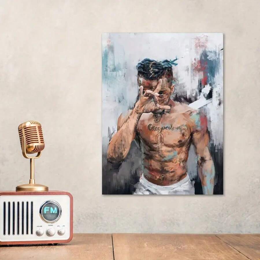 1pc Retro Canvas Poster, Music Album Art, Rock Band Home Decoration-Waterproof Print For Living Room, Bedroom, Office, Bar Wall Decoration - Multicolor - View 1