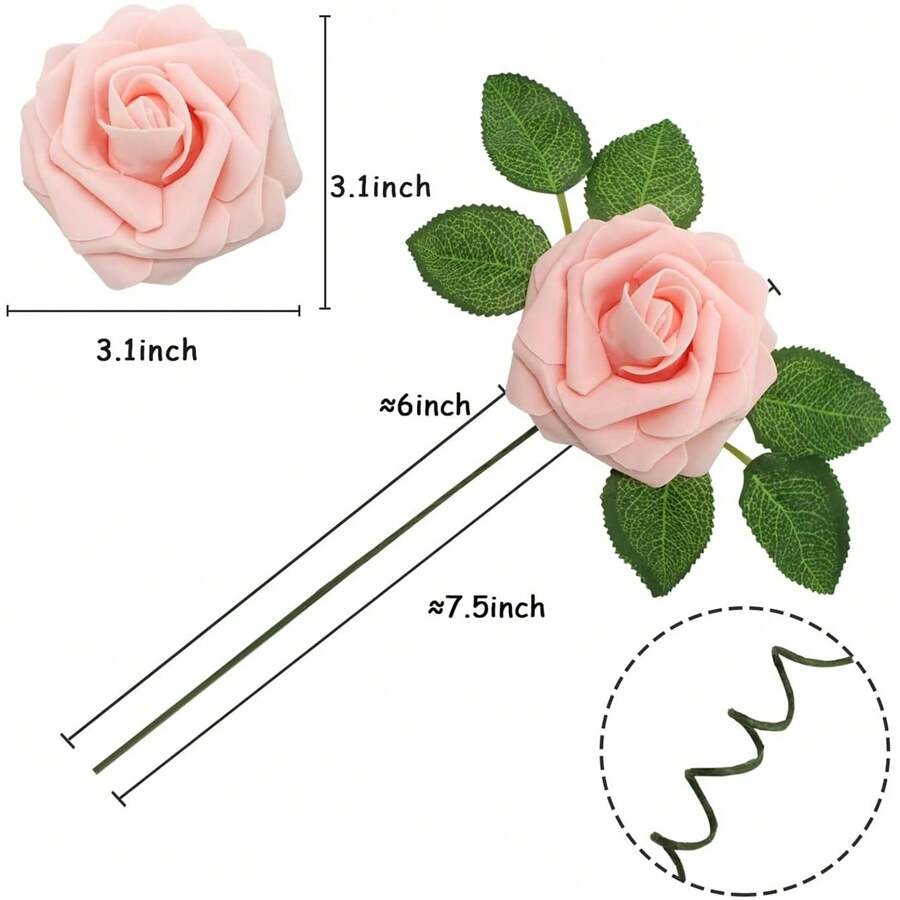 Artificial Flowers 7/12/17/22/27/32pcs Real Looking Ivory Foam Fake