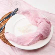 6/12/24/48pcs/Set Bohemian Cheesecloth Napkins, Soft Linen Dinner Napkins, Suitable For St. Patrick's Day, Easter, Wedding, Baby Shower, Daily Use - Pink - View 5