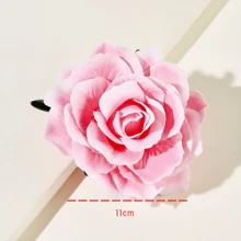 1 Peça Grampo de Cabelo Tipo Garra com Flor de Rosa de Cor Sólida, Acessórios Escolares