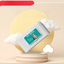 寵物濕巾 80張一次性無香清潔濕巾，適用於狗和貓