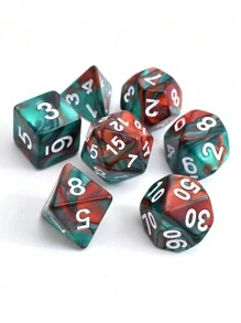 7pcs/Set Fantasy Polyhedral Dice Set For D&D, Coc - Suitable For Over 14 Years Old, Party Game,Tabletop Game, Role Playing Game Dice Set