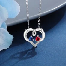 925 Sterling Silver Pendant Necklace - Fashionable Personalized Gift For Women And Girls, Birthday Gift, Daily Ornament Jewelry,Custom Birthstone And Name.