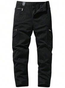 Alpha Camp Men\ Multi-Pocket Multi-Functional Outdoor Cargo Pants - Black - View 2