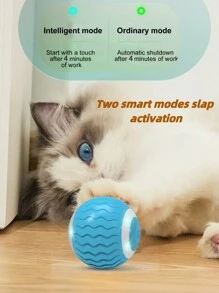 1个可充电智能滚球猫玩具，带LED灯，2种滚动模式，适合猫狗互动玩耍 - 橘色 - 查看 5